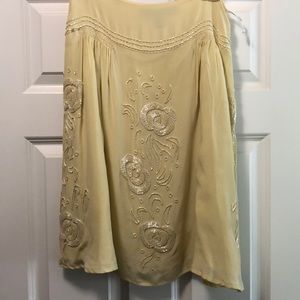French connection beaded silk skirt